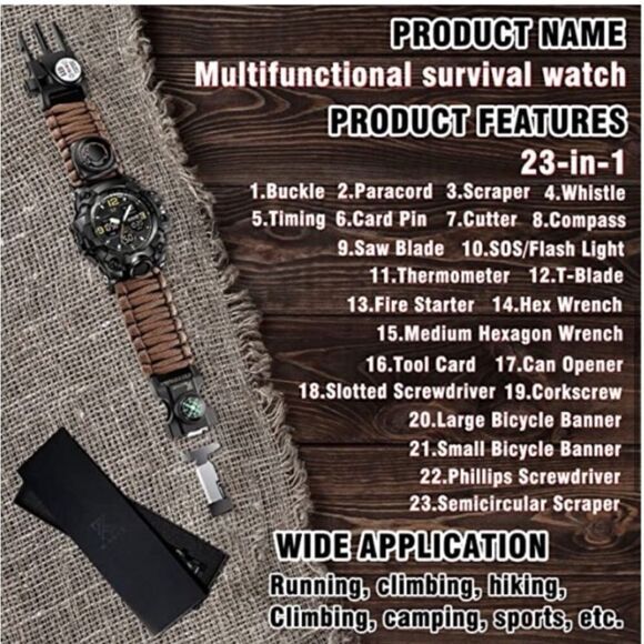 23-in-1 Survival Digital Watch Green Camo - Picture 4 of 4